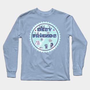 Best Friends Valentine Shades of Blue Long Sleeve T-Shirt